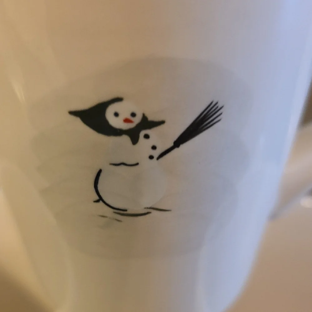 Williams Sonoma Festive Snowman Mugs - Set Of 3. Winter